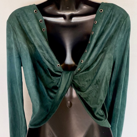SOLD Revolve Faux Suede Embellished Top - Picture 2 of 8
